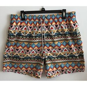 Maamgic Aztec Print Swim Trunks Unlined Men's Size XL Drawstring Fast Shipping